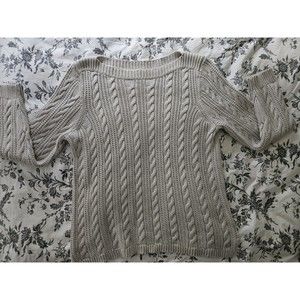 Vineyard Vines Woman's Cable Knit Crew Neck Sweater Creamy Beige Size Large